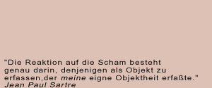 Zitatkarte von 2002: Sartre-Zitat ueber die Scham